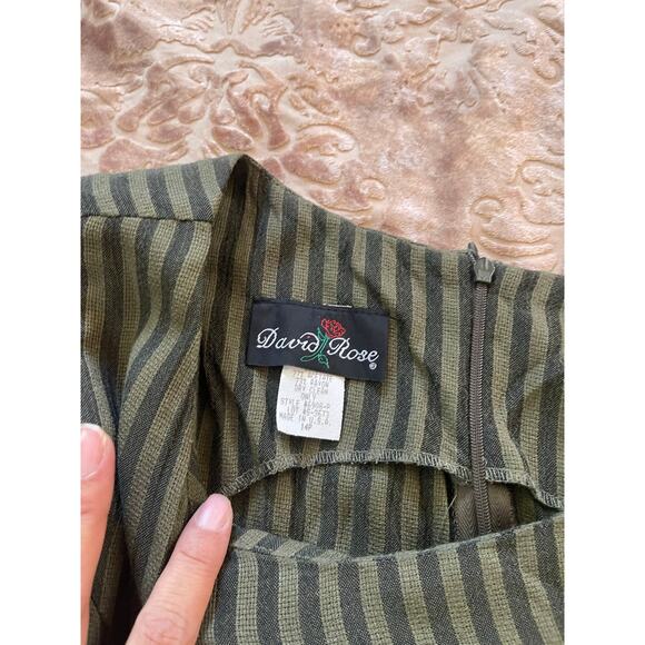 Vintage 80s/90s olive green 2 piece‎ set with midi dress size large - Picture 7 of 11